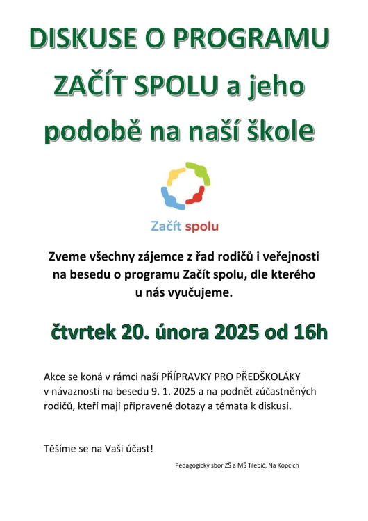 Diskuse o programu Začít spolu 20. února 2025